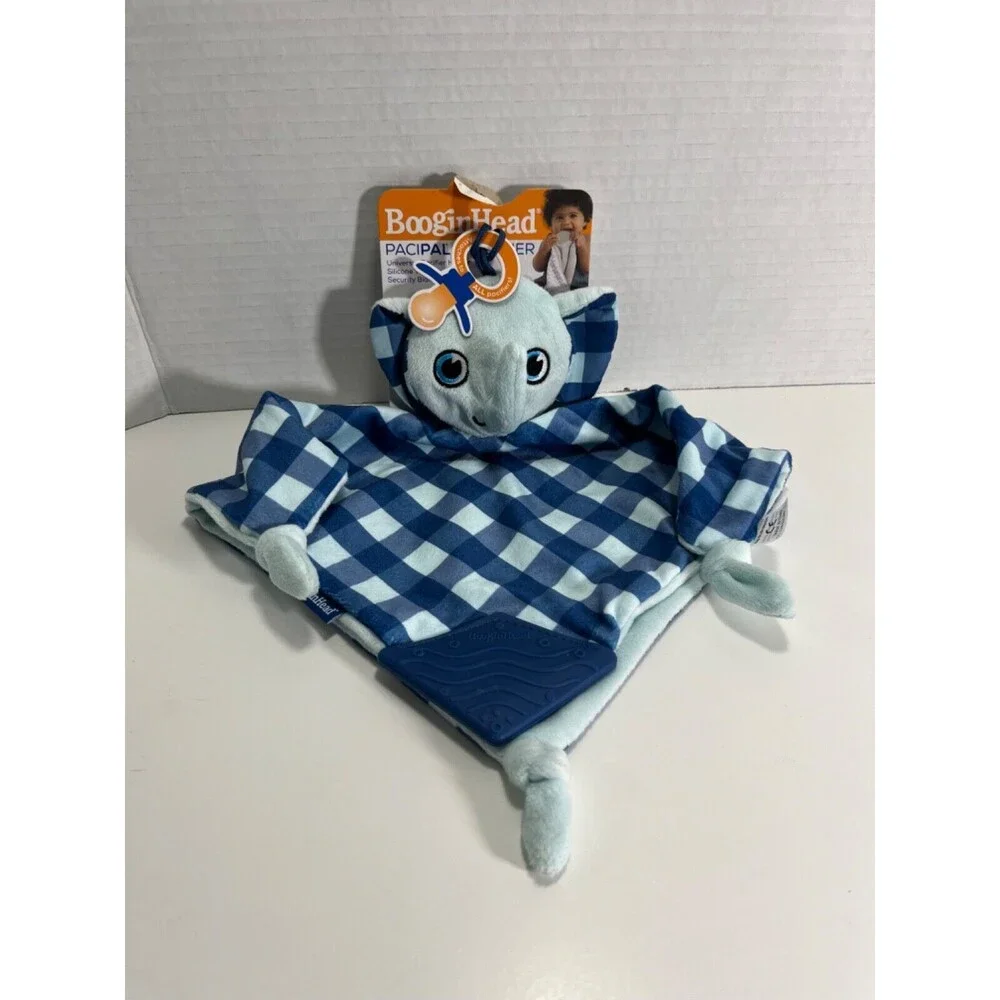 Boogin Head New W/tags Baby Elephant Lovey Blue Green - 11.5